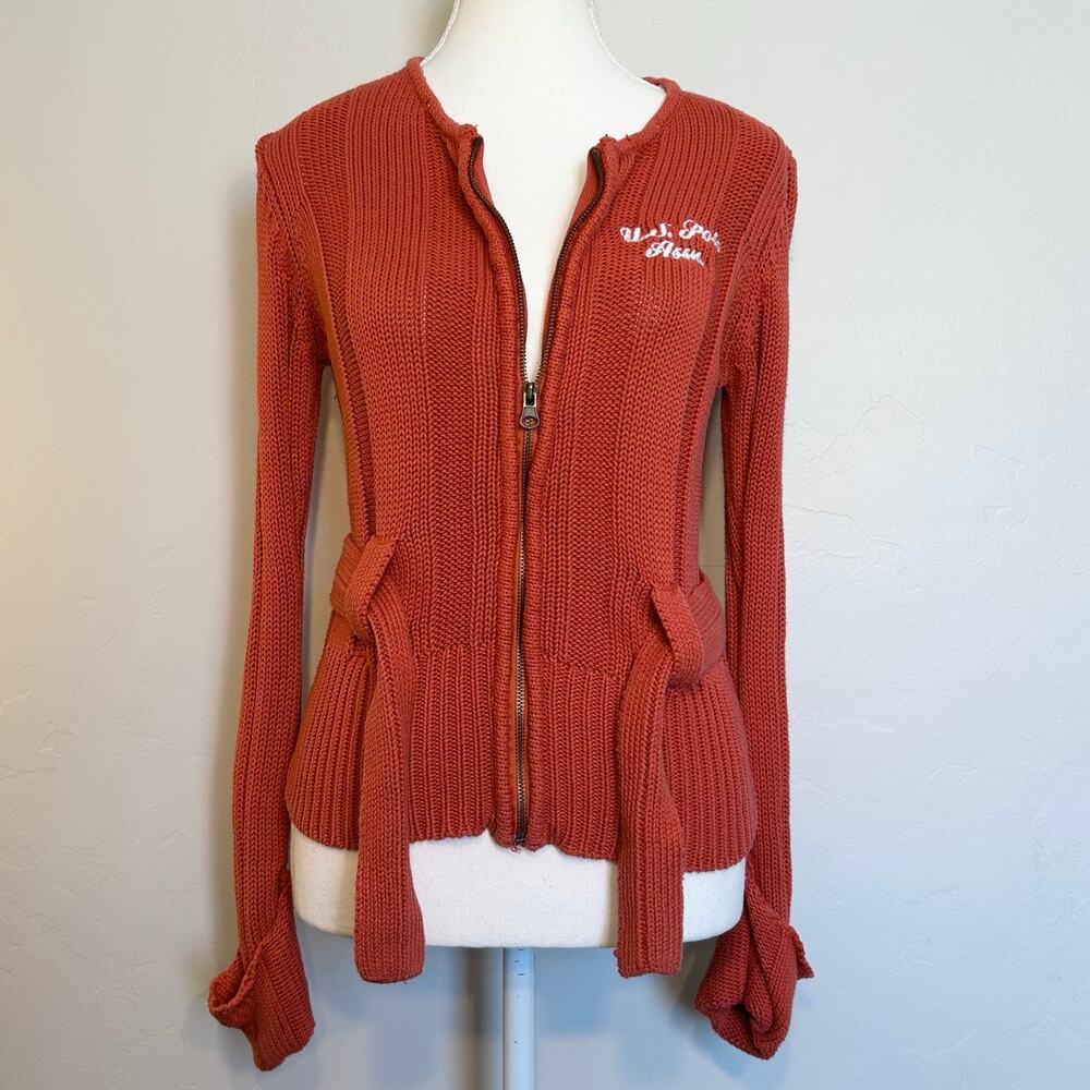 Vintage Y2k Knit Ribbed Polo Sweater